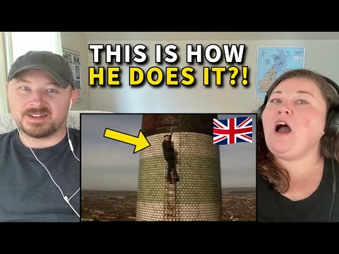 Americans React to Fred Dibnah Laddering a Chimney | This is amazing!