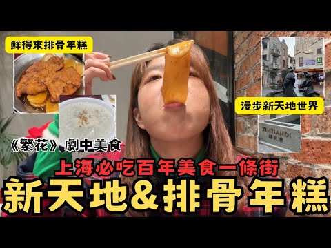 《上海Day4-2》『上海最新景點：充滿各國風情的新天地世界&百年美食一條街《繁花》劇中鮮得來排骨年糕』迪士尼開箱、道地傳統小吃八寶飯！！東方明珠塔、回到南京步行街買伴手禮 老香齋蝴蝶酥