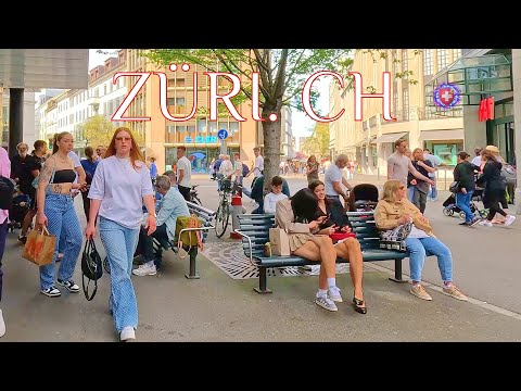 SWITZERLAND ZURICH ✨ Walk along Bahnhofstrasse from Lake to Main Station 4K Currently stroll