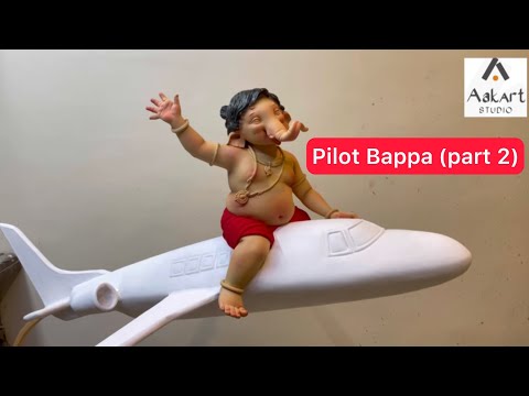 pilot bappa (part 2) Eco Friendly Ganpati Bappa making by Aakash kamble बाप्पा बसले विमानावर #bappa