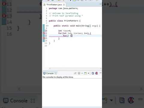 Print half pyramid using * in java🤔🤔 #shorts #youtubeshorts #javatcoding #patterns