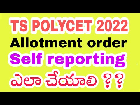 ts polycet self reporting process 2022 |  how to download tspolycet allotment order