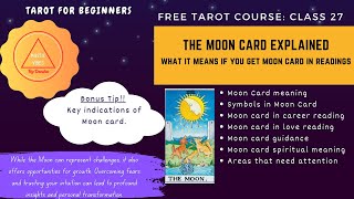 The Moon Card Explained | Tarot for beginners #freetarotcourse #easytarot #tarotreadingforbeginners