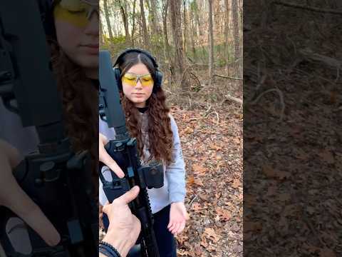 Daughter first time shooting #gunsafety #youtubeshorts