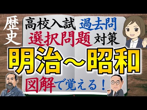 【高校入試 過去問】歴史選択問題③明治～昭和｜48問 全図解つき｜高校受験対策