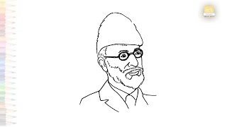 Nadir Shah drawing | Face outline sketches | How to draw Nadir Shah step by step | #artjanag