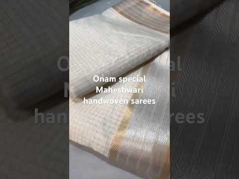 Handwoven Maheshwari zari checks saree. https://wa.me/917999689757