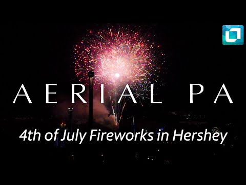 4th of July Fireworks in Hershey, July 5, 2024 | Aerial PA