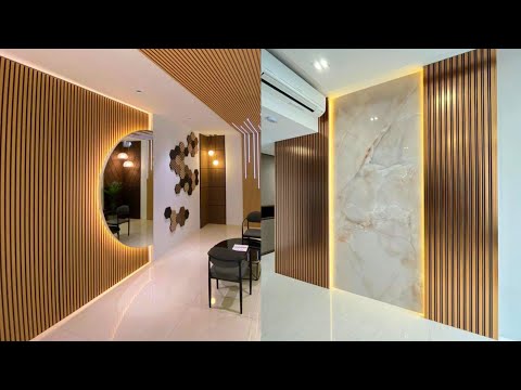 Wooden Wall Panel Decor Wood Slat Accent Wall Interior Design | WPC Wall TV Unit PVC Wall Panels