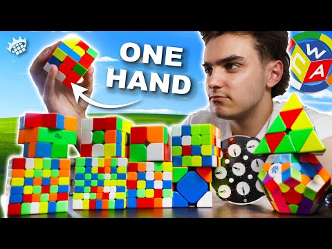 I Solved ALL WCA Puzzles with ONE HAND! Rubik's Cube challenge