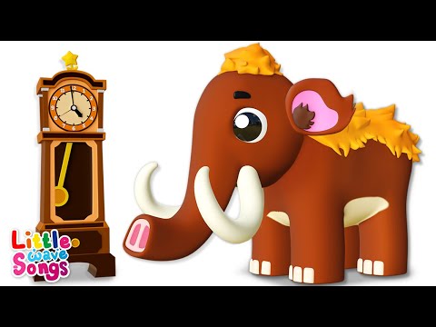 Hickory Dickory Dock with Mammoth (3D) | Nursery Rhymes For Toddlers | Little Wave Songs - Baby Coco