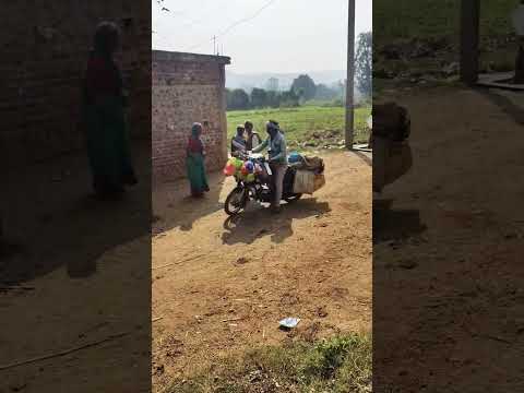 Shop on moving vehicle barter system in village