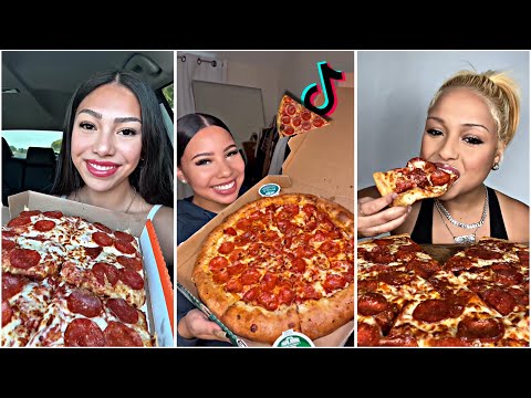 ASMR TIKTOK  PIZZA MUKBANG COMPILATION