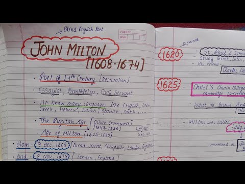 Part-1 John Milton | Biography and Works | Master Cadre English #ugcnet #mastercadre