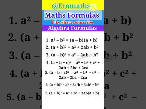 Algebra formulas