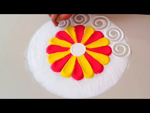 Simple and easy rangoli design for 2023|colourful rangoli designs|festival rangoli design