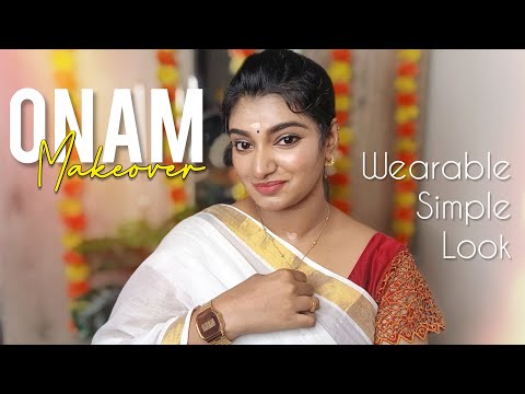 🌼simple wearable onam makeover🌼2023 onam makeup look be like butterflies