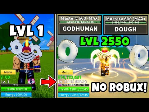 Going from Level 1 to Max Level | Awakened Dough | Unlocked God Human & Angel Race V4 Full Awakened