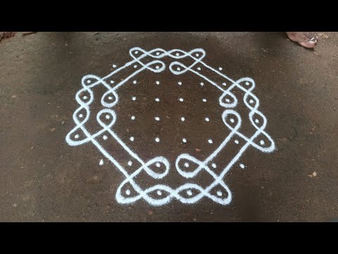 8 x 4 dots traditional beautiful Kambi kolam | sikku kolam | SathyaSelva Arts