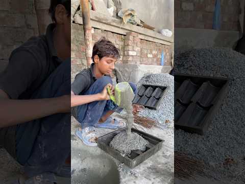 Amazing Process of crafting cement tiles #cement #shorts #diy #craft #making