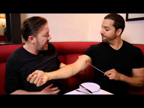 Ricky Gervais Sees Pierced Arm: Real or Magic | David Blaine