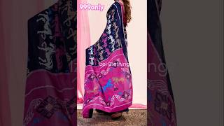 SEMI TUSSAR SAREE WITH  IKKAT PRINT & ZARI BORDER  #youtubeshorts#saree #trending#izelclothingz