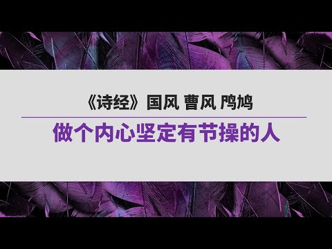 《诗经》（152）国风 曹风 鸤鸠 | 做个内心坚定有节操的人