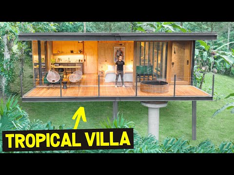 TROPICAL JUNGLE VILLA TINY HOME w/ WATERFALL & BEACH! Full Airbnb Tour