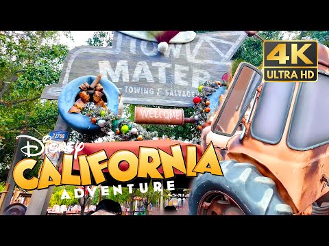 Mater's Junkyard Jamboree Christmas POV 2024 4K | Cars Land Holiday Magic