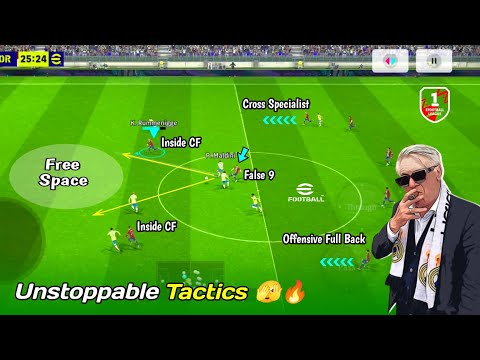 "4" Playstyles in "1" Formation 😯🔥 New Unstoppable Formation & Tactics in eFootball 24 Mobile 🔥 🔥🔥