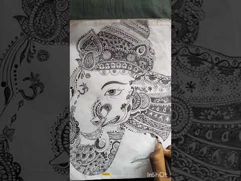 ganesh ji mandala art 🎨😱#drawing #viralvideo