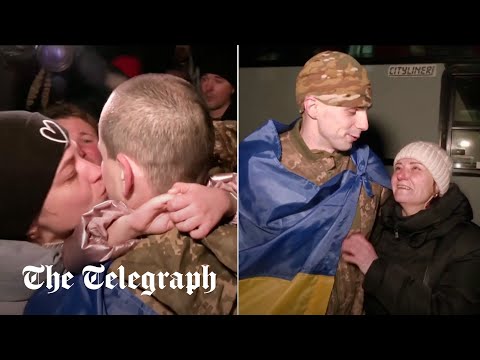 Ukrainian POWs reunite with their families after prisoner swap with Russia