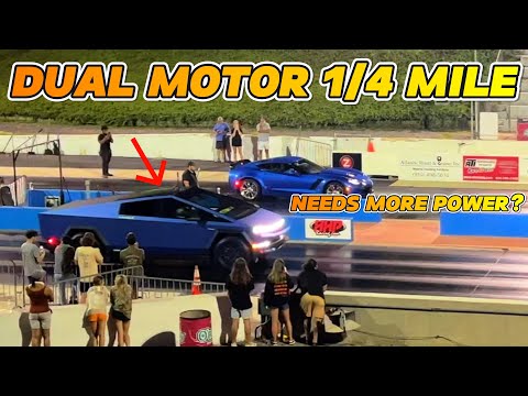 Dual Motor Cybertruck: 1/4 Mile DRAG RACE - Can It Compete? 🤔