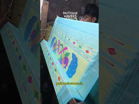 Manufacturing Silk Saree Pallu Design #traditional #silk #paithani #design #making