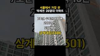 가장 싼 서울 역세권 20평대 아파트는 얼마일까?