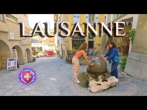 SWITZERLAND LAUSANNE ✨ Virtual walk through the city / Shopping Streets, Lake & Old town