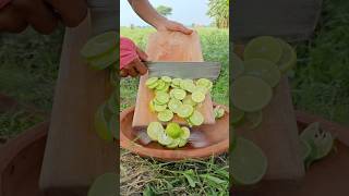 Green Lemon Fruit Chaat | Masala Spicy Sour Lemon Chaat Recipe | Village Cooking Short Video