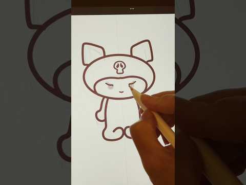 How I draw my next Sanrio Kuromi Paper Squishy 💀 | ASMR iPad Procreate #drawing #procreate #shorts