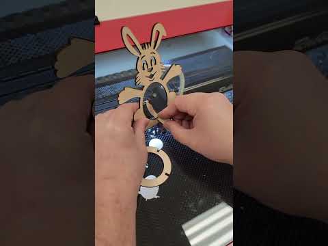 Laser cut bunny egg holder with  our SD-80-1390 co2 laser machine out of 3mm plywood