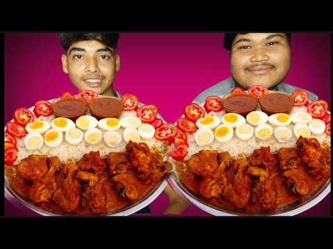 Egg Boil & Spicy Chicken Curry With Rice Eating Challenge | Food Eating Competition AHFOODCHALLANGE