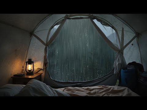 Calming Rain in a Forest Tent - Soothing Heavy Rain Sounds for Sleep and Meditation