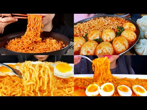 ASMR EATING SPICY DELICIOUS RAMEN NOODLES 🔥😋 BEST FOOD EATING VIDEO -23