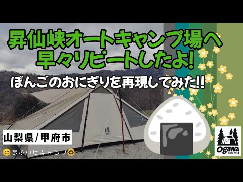 【山梨県/甲府市】昇仙峡オートキャンプ場！ぼんごのおにぎり再現/豚汁 #まふハピキャンプ