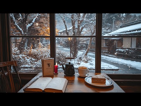 Cozy Winter Ambience❄️🎷Smooth Jazz Music in Warm Coffee Shop Ambience for Relax, Study and Work