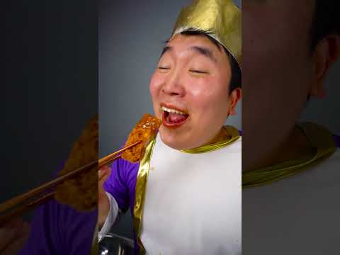 ASMR MUKBANG | Spicy cold noodles, pork cutlet, bbq pork ribs eating HUBA #shorts