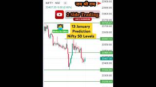 Nifty 50 Prediction 13 January Strategy #trading #nifty #niftyfuture #music #niftytrading #niftytips