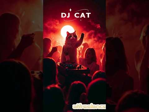 DJ cat is playing music in disco|Cat made people happy,high,and funny#shortvideo #cat #funny