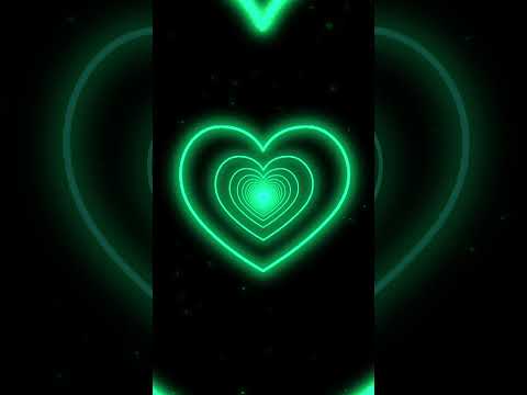 #shorts Neon Lights Love Heart Tunnel Background💚Green Heart Background | Tunnel Background