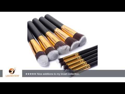 Makeup Brush Set - 10PCs Makeup Brush Kit - Blush Eyeliner Face Powder Brushes+1 Washing Brush Glove