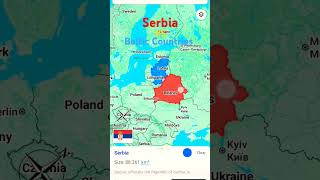 Serbia Vs Baltic countries!! Land size comparison!!#shorts#country#baltics